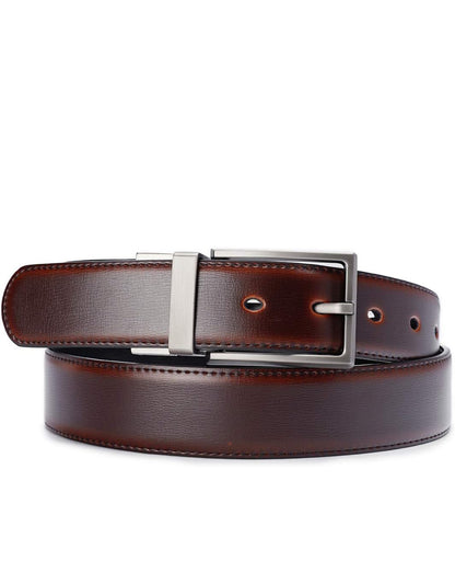 Mens Reversible Leather Belt - Matte buckle