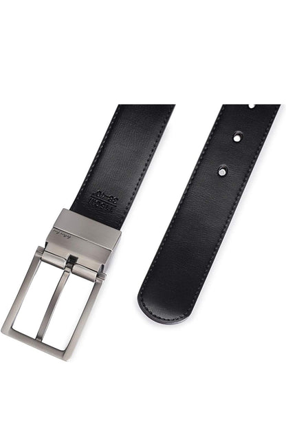 Mens Reversible Leather Belt with Chrome buckle